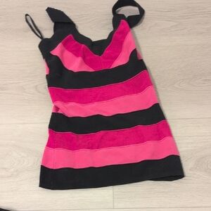Women’s Striped Pink & Black Tank Top